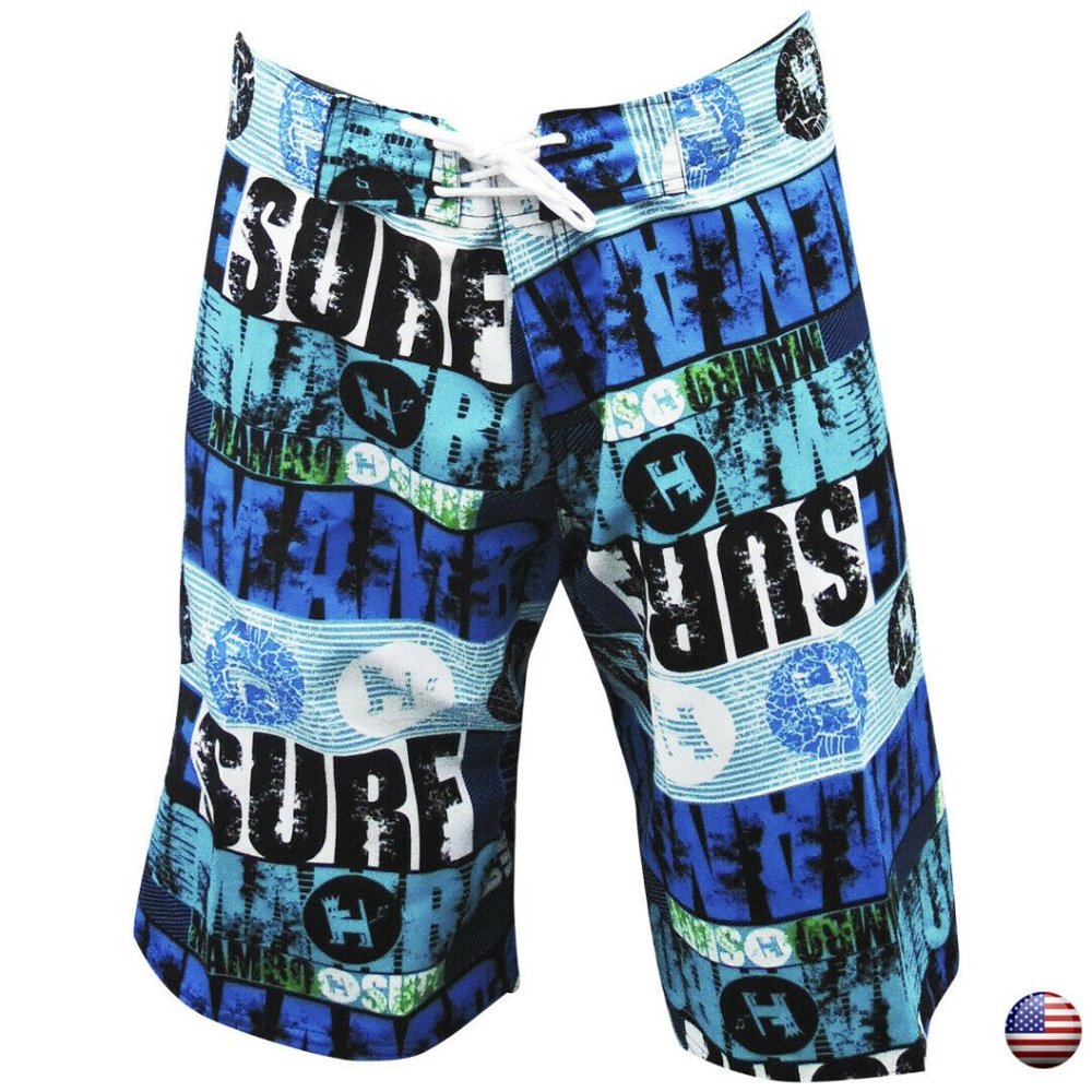 NWT LETTERS SUMMER SURF BEACH MEN'S SWIMWEAR TRUNKS SLIM FIT BOARD SHORTS SZ S L